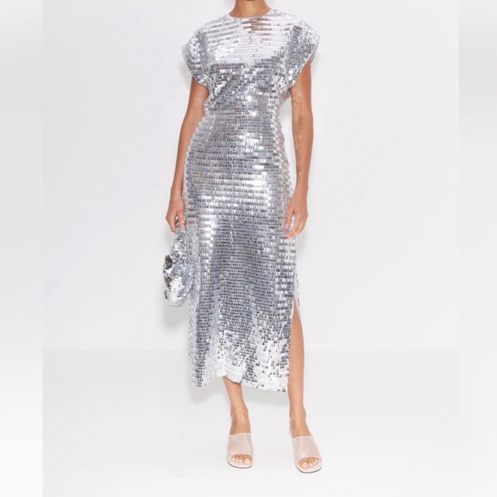 Silver Sequin Evening Dress by Simon Miller